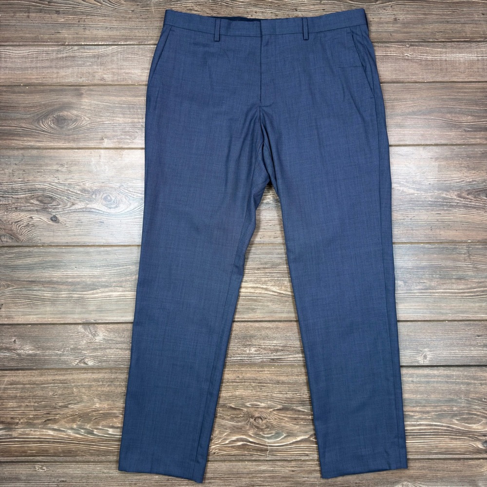 J.Crew Men 36x32 Thompson Worsted Wool Suit Pants Trousers Marina Blue CF872 NEW